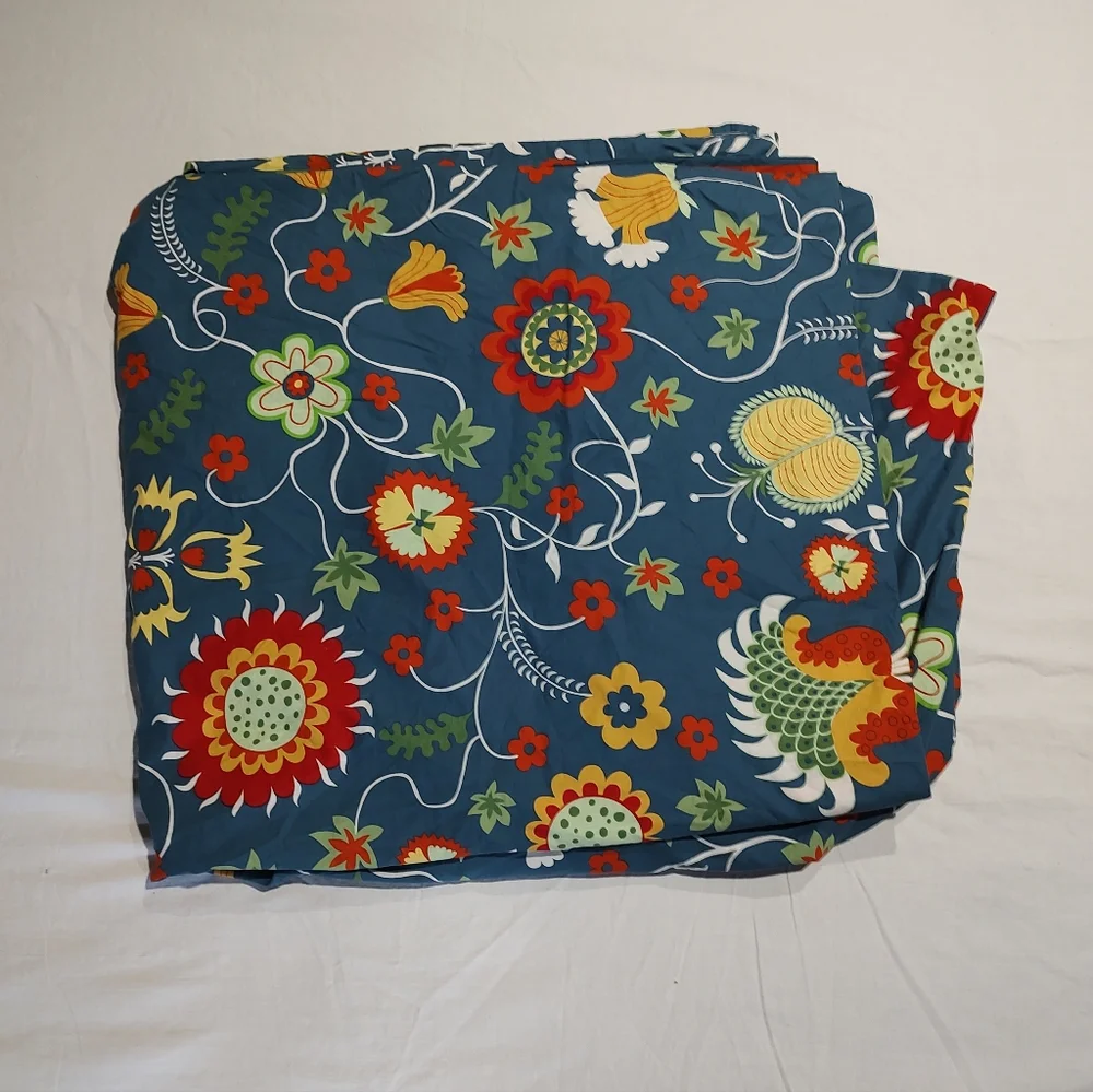 IKEA Rosenrips Blue Swedish Floral Full Duvet Cover